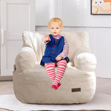 MAXYOYO Kids Bean Bag Chair, Stuffed Toddler Bean Bag Sofa with Filler Bean Bag Chair for Boys and Girls, Beige