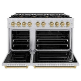 ZLINE 48" Dual Fuel Range, Gas Cooktop, Electric Convection Oven Stainless Steel, Champagne Bronze CDRZ-48-CB