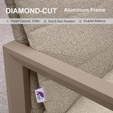 PURPLE LEAF Caesar Bar Stools Modern Aluminum Barstools with Stainless Removable Cushion for Kitchen Outside Island Backyard
