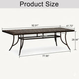 PURPLE LEAF Cast Aluminum Patio Dining Armchairs and Round Table | Rhombus and Square Lattice Designs