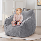 MAXYOYO Kids Bean Bag Chair, Sherpa Bean Bag Couch with Decorative Edges for children's room (Grey)