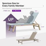 PURPLE LEAF Pool Oversized Lounge Chairs Rattan Aluminium Patio Chaise Lounge Outdoor Adjustable Recliner Finish Loungers Woven PE Sun Chairs for Poolside Deck Beach