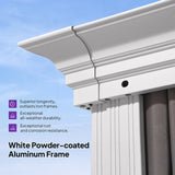PURPLE LEAF White Gazebo for Modern Patio Double Galvanized Steel Roof Awning and Upgrade Curtain with Lights-clear