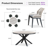 PURPLE LEAF Round Outdoor Dining Set Patio Aluminum Dining Set Round Table and Wicker Chairs with Sunbrella Cushions for Kitchen Deck