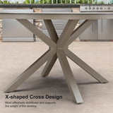 PURPLE LEAF Round Outdoor Dining Set Patio Aluminum Dining Set Round Table and Wicker Chairs with Sunbrella Cushions for Kitchen Deck