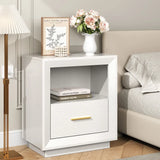 Nightstand with Charging Station: Bedside Table with Drawer