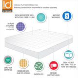 Overfilled Down Alternative Mattress Pad, White