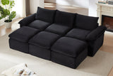 VELLO 111" 3-Seater Sofa with 3 Ottomans