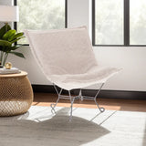 Scroll Puff Chair Angora Natural