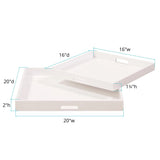 White Lacquer Square Wood Tray Set