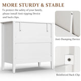 Large Fluted 3 Drawer Dresser, Modern Nightstand Cabinet