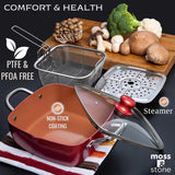 Moss & Stone 5-Piece Copper Chef Cookware Set