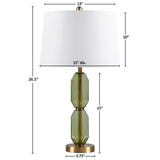 Green Faceted Green Glass Table Lamp