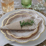 Burlap and Lace Tableware Set 62 Pieces
