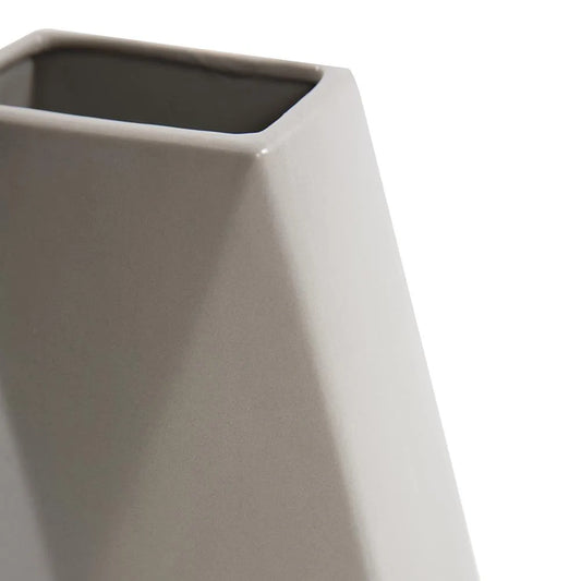 Geo Matte Stone Ceramic Vase- Medium
