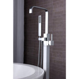 Victoria 2-Handle Freestanding Claw Foot Tub Faucet with Hand Shower in Polished Chrome