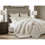 Animal Print Inspired Faux Fur Throw Blanket, Polar Bear