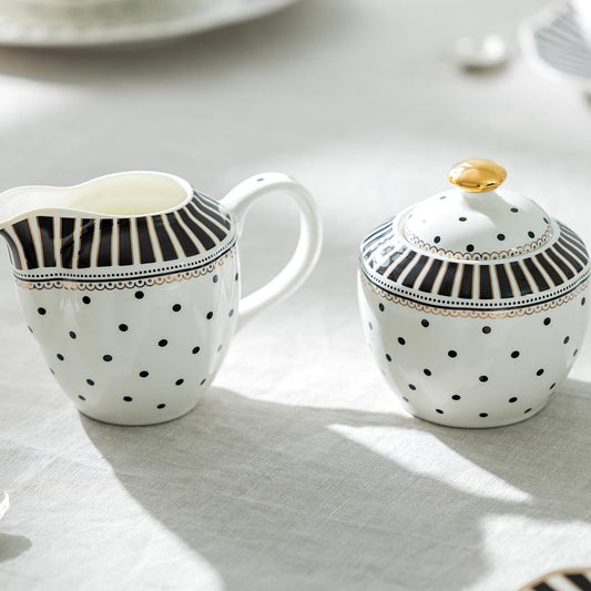 Grace Teaware Black Josephine Sugar & Creamer Set
