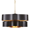 Grand Lotus Oval Black Chandelier
