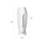 Abstract Faces Matte White Ceramic Vases -Set of 2