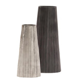 Graphite Chiseled Metal Vase