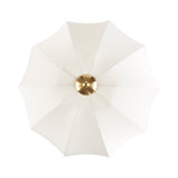 Modern Floor Lamp with Domed Shade, Black & Antique Gold