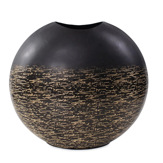 Golden Thread Large Disc Vase