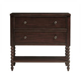 2-Drawer Storage Accent Chest w/ Turned Legs, Morocco Brown