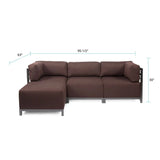 Axis 4pc Sectional Sterling Chocolate Titanium Frame