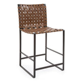 Irving Woven Leather Counter Stool