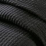 Black Solid Farmhouse Reversible Quilt Set