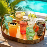 23oz Hammered Clear Acrylic Cups Set of 8