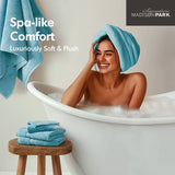Antibacterial Spa-Like 8-Piece Bathroom Towel Set, Aqua