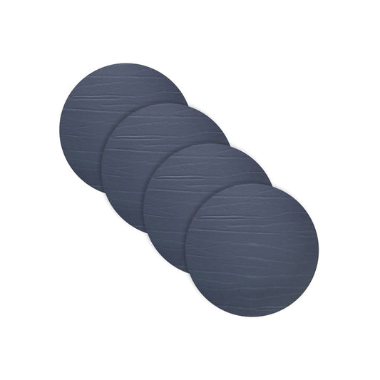 Strata Leather Slate Placemat - Round 13"- Set of 4