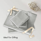 Luxury Satin 6-Piece Sheet Set, Light Grey