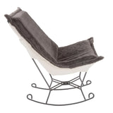 Scroll Puff Rocker Angora Stone