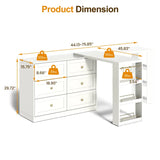 Wholesale Makeup Vanity Desk with 6 Drawers, Extendable corner Vanity