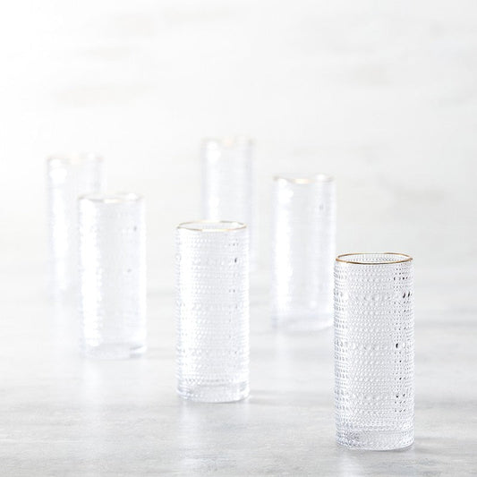 Jupiter Clear Gold Rimmed Highball
