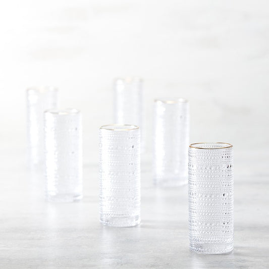 Jupiter Clear Gold Rimmed Highball 10.8oz Pack Size - CASE 6