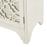 4-Door Quatrefoil Mirrored Dining Buffet Kitchen Cabinet *