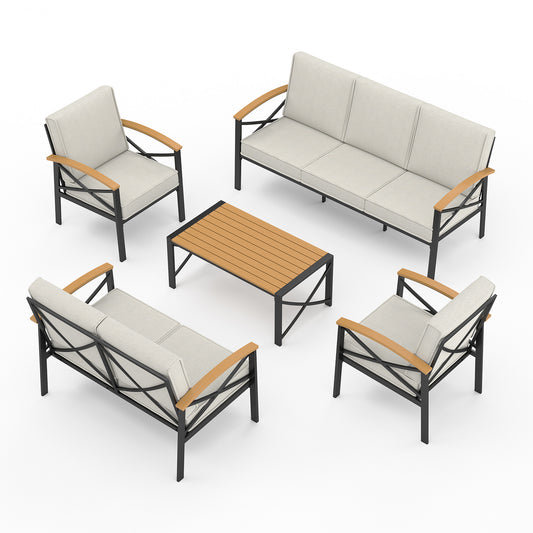 5-Piece Outdoor Conversation Set Patio Chairs with Cushions