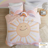 Sunshine Rainbow Kids Cotton Comforter Set, Coral