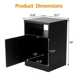 Wholesale Modern Black Nightstand with Door & Open Shelf