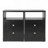 Wholesale Modern Black Nightstand with Door & Open Shelf