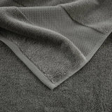 Turkish Cotton 6-Piece Bathroom Towel Set, Grey