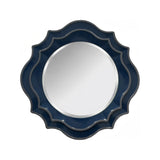 Ethan Round Scalloped Mirror Navy