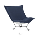 Patio Scroll Puff Chair Titanium- Alicante Indigo
