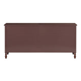 70"W 6-Drawer Large Spindle Wood Dresser, Morocco Brown *
