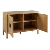 Geometric 2-Door Storage Cabinet with Adjustable Shelves