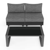 3-Piece Outdoor Aluminum Conversation Set with Cushions